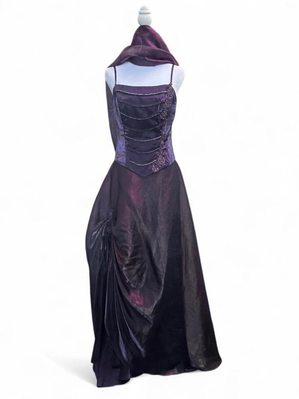 Vintage 90s stunning vampire goth prom dress iridescent